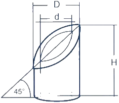 Angle ingate tubes - 45°